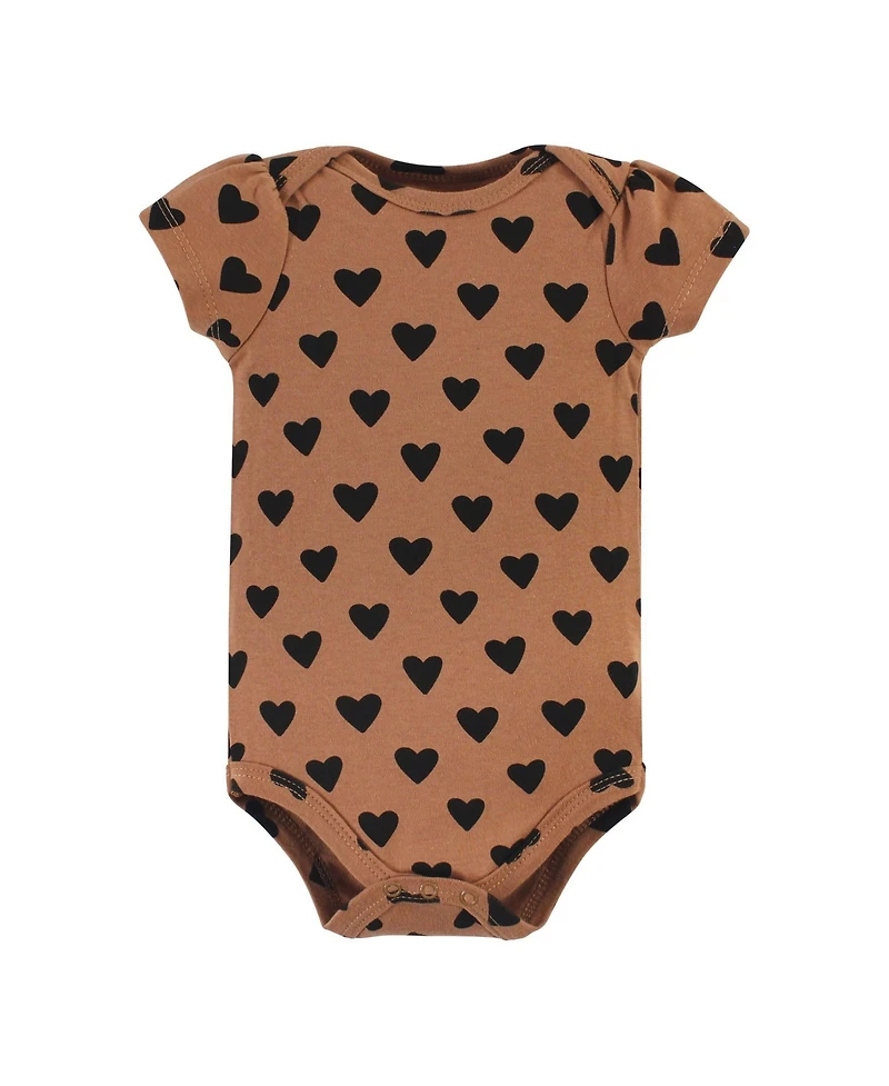 Hudson Baby Girls Comfortable All-Cotton Bodysuit 3Pk