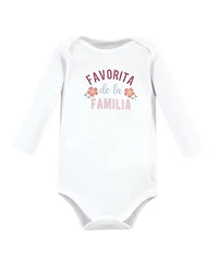 Hudson Baby Girls Cotton Long-Sleeve Bodysuits -Pack