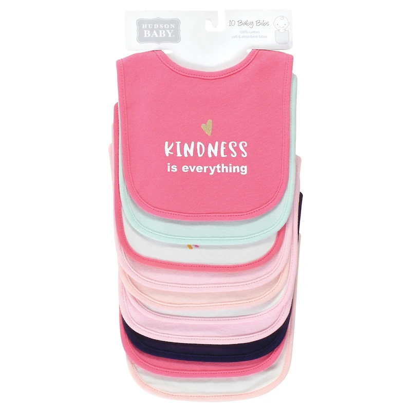 Hudson Baby Girls 10Pk Interlock Bibs