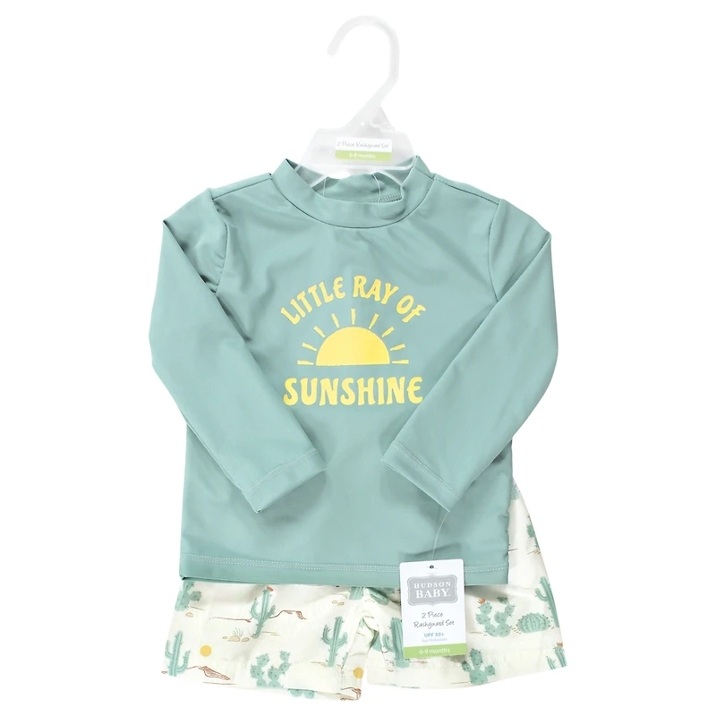 Hudson Baby Boys Swim Rashguard Set, Desert Cactus, Months