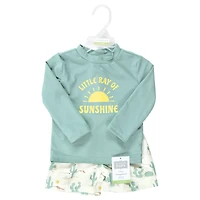 Hudson Baby Boys Swim Rashguard Set, Desert Cactus, Months