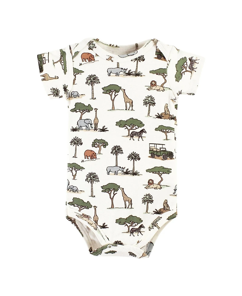Hudson Baby Boys Unisex Soft Cotton Bodysuit Triple Pack