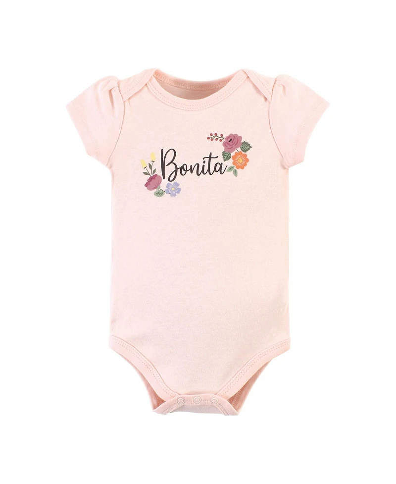 Hudson Baby Girls Cotton Bodysuits 5-Pack