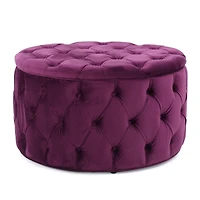 Streamdale Ottoman Velvet Modern Glam Button Tufted