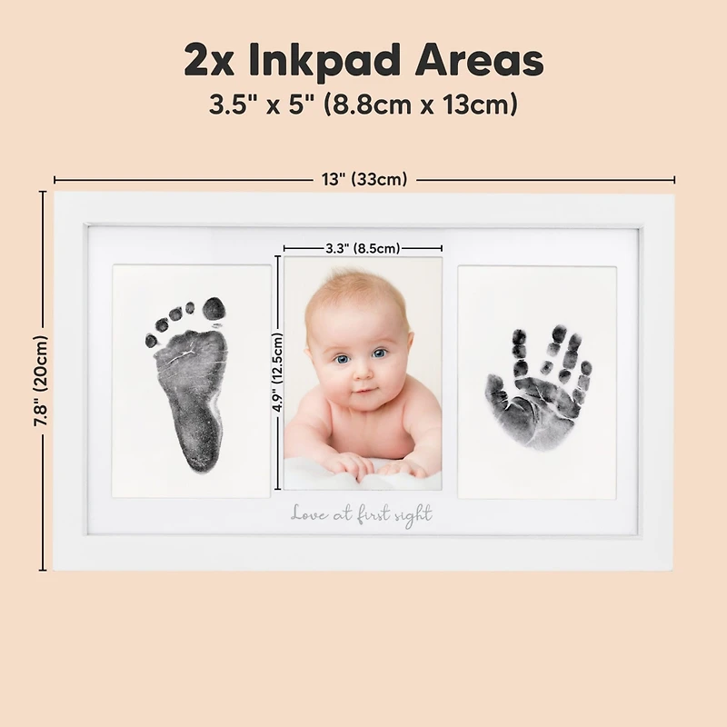 Inkless Baby Hand And Footprint Kit Frame, Mess Free Picture Frame for Newborn