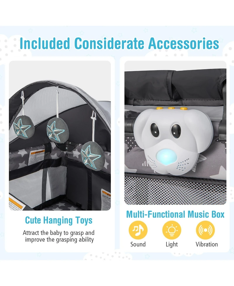 Slickblue Portable Baby Nursery Center 4-in-1 Travel Crib