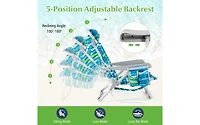 Foldable Backpack Beach Chair with Cup Holder and Storage Pockets for Outdoor