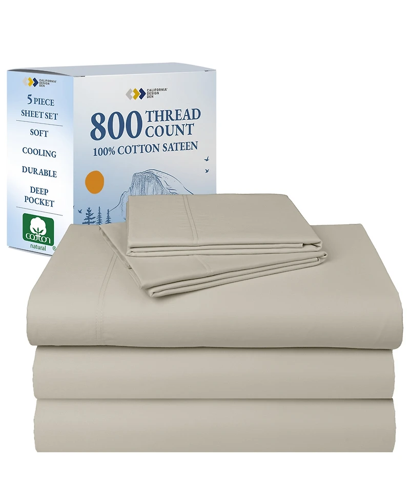 California Design Den Luxury Bed Sheets Set - 800 Thread Count 100% Cotton Sheets, Deep Pocket