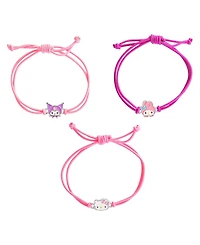 Hello Kitty Sanrio Cord Bracelet 3 Piece Set with Kuromi, My Melody