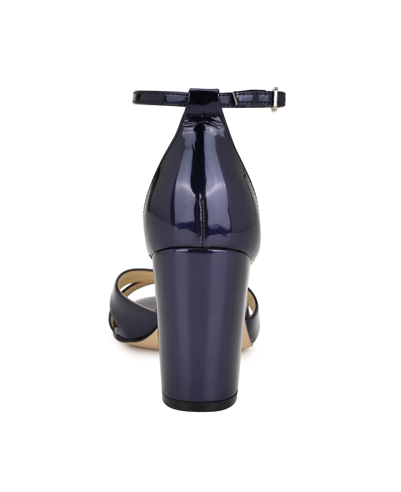 Nine West Women's Saile Criss-Cross High Block Heel Sandals