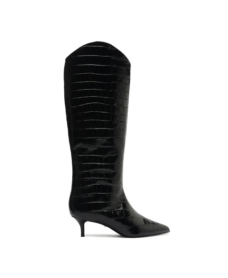 Schutz Women's Maryana Lo Wide Pointed Toe Knee High Boots