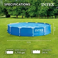Intex 12'x30" Swimming Pool w/ Pump, Pool Ladder for 42” Wall, & 12 Cover
