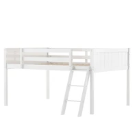 Streamdale Full Wood Low Loft Bed with Ladder