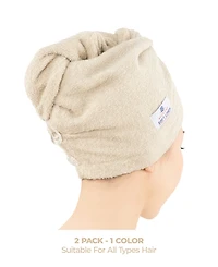 American Soft Linen 2-Pack Hair Drying Towels, 26" x 13"