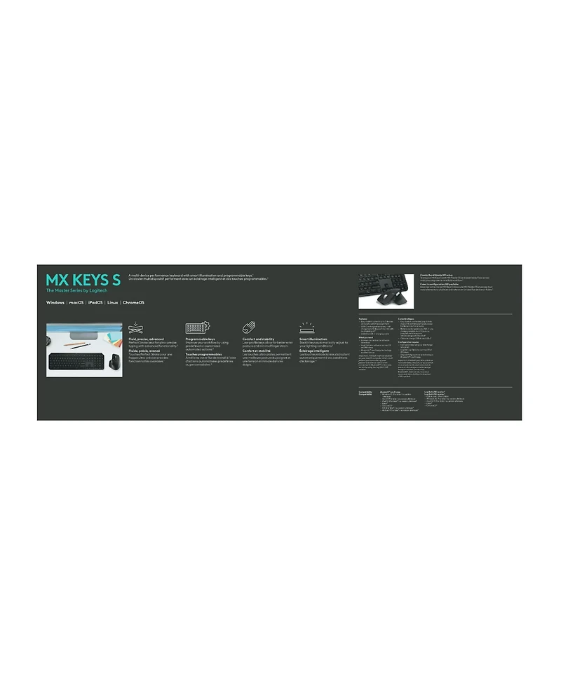Logitech Mx Keys Full Size Scissor Keyboard for Pc and Mac