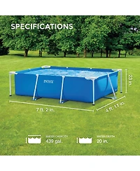 Intex 86" x 23" Rectangular Frame Above Ground Outdoor Splash Swimming Pool