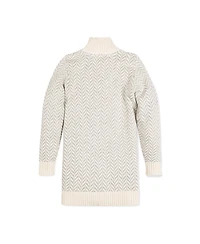 Hope & Henry Girls Long Sleeve Toggle Sweater Coat with Zipper