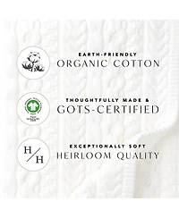 Hope & Henry Girls Organic Cotton Long Sleeve Classic Cable Cardigan Sweater