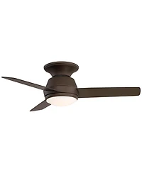 44" Casa Vieja Marbella Breeze Modern Indoor Hugger Ceiling Fan with Dimmable Led Light Remote Control Bronze Opal Glass for Living Room Kitchen