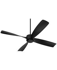 56" Casa Vieja Modern Industrial Outdoor Ceiling Fan with Remote Control Black Damp Rated for Patio Exterior House Home Porch