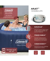 Bestway Coleman Hawaii AirJet Inflatable Hot Tub with EnergySense Cover, Blue