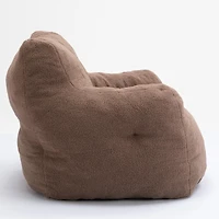 Streamdale Soft Tufted Foam Bean Bag Chair With Teddy Fabric Coffee Brown