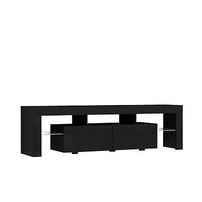 Streamdale Led Tv Stand for 65" TVs, Modern Console, Black