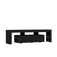 Streamdale Led Tv Stand for 65" TVs, Modern Console, Black