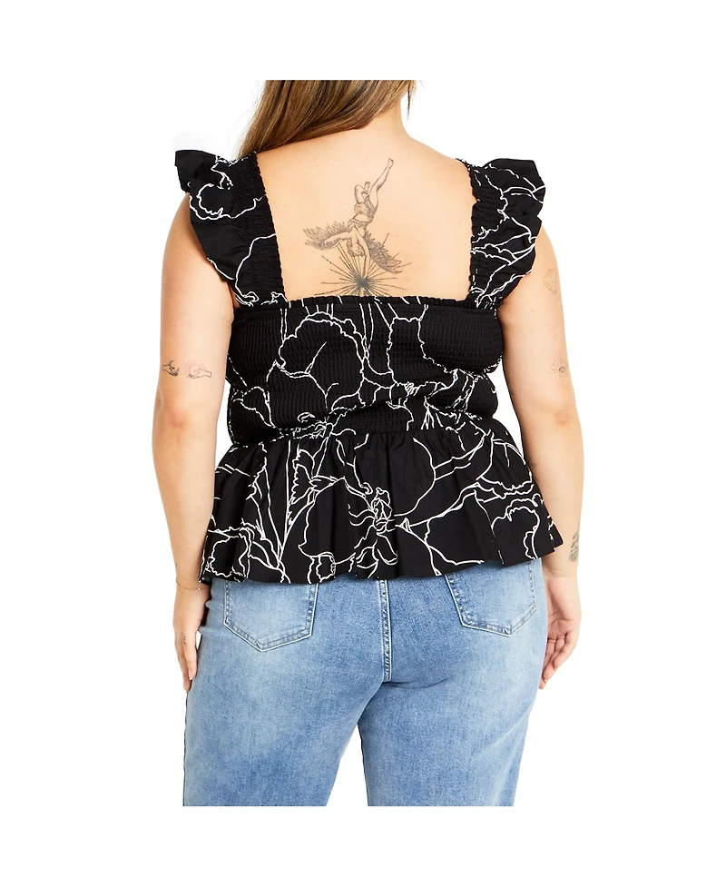 City Chic Women's Marli Print Top