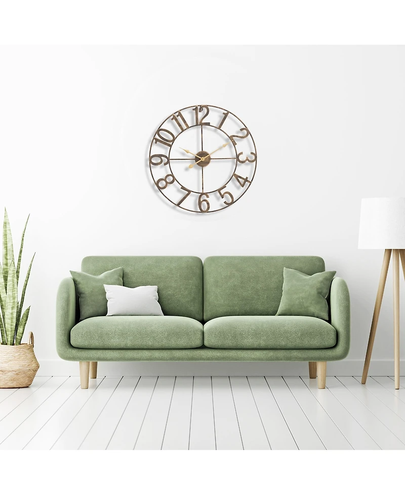 Sorbus Large Wall Clock for Living Room Decor - Numeral Kitchen 24 inch Decorative (Gold)