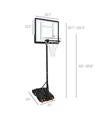 Givimo Basketball Hoop 32in Backboard Height Adjustable Portable Basketball System with 2 Wheels for Kids Adults, Removeable Basketball Hoop