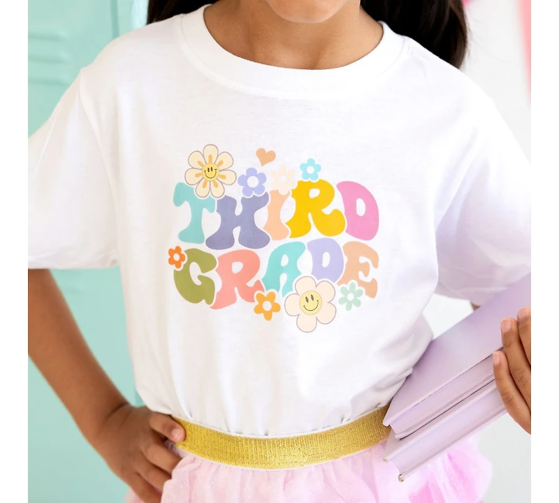 Sweet Wink Toddler Girls Third Grade Retro Short Sleeve T-Shirt