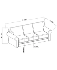 Sugift 94" Faux Leather Sofa