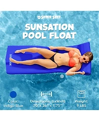 Trc Recreation Sunsation 1.75" Thick Foam Lounger Raft Pool Float, Indigo Blue
