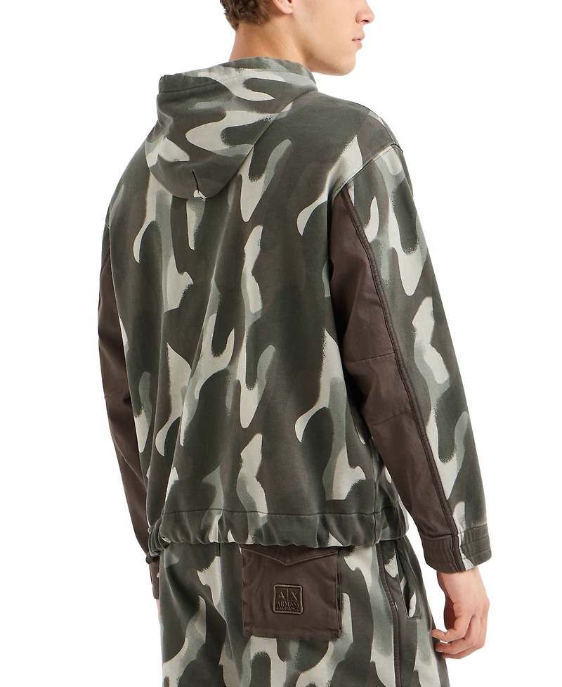 A|X Armani Exchange Men's Long Sleeve Camo Hoodie