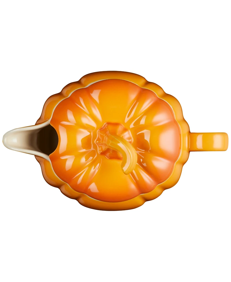 Le Creuset Stoneware Pumpkin 14-Oz. Gravy Boat with Lid - Persimmon