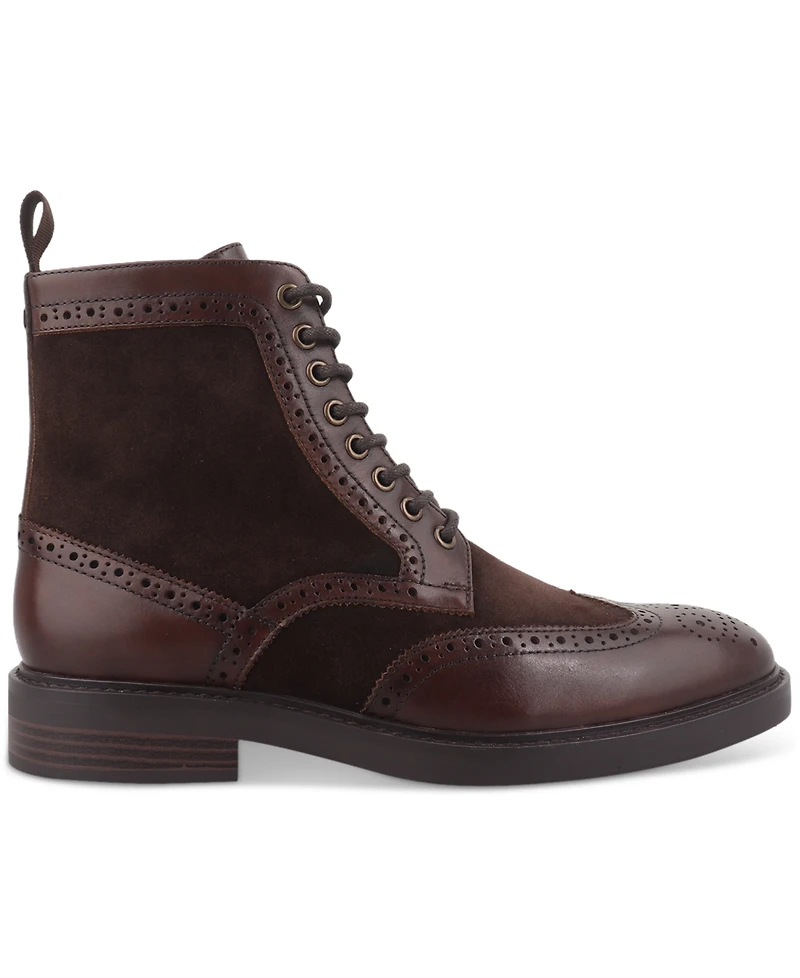 Bar Iii Men's Dabneyy Leather Wingtip Boot, Created for Macy's