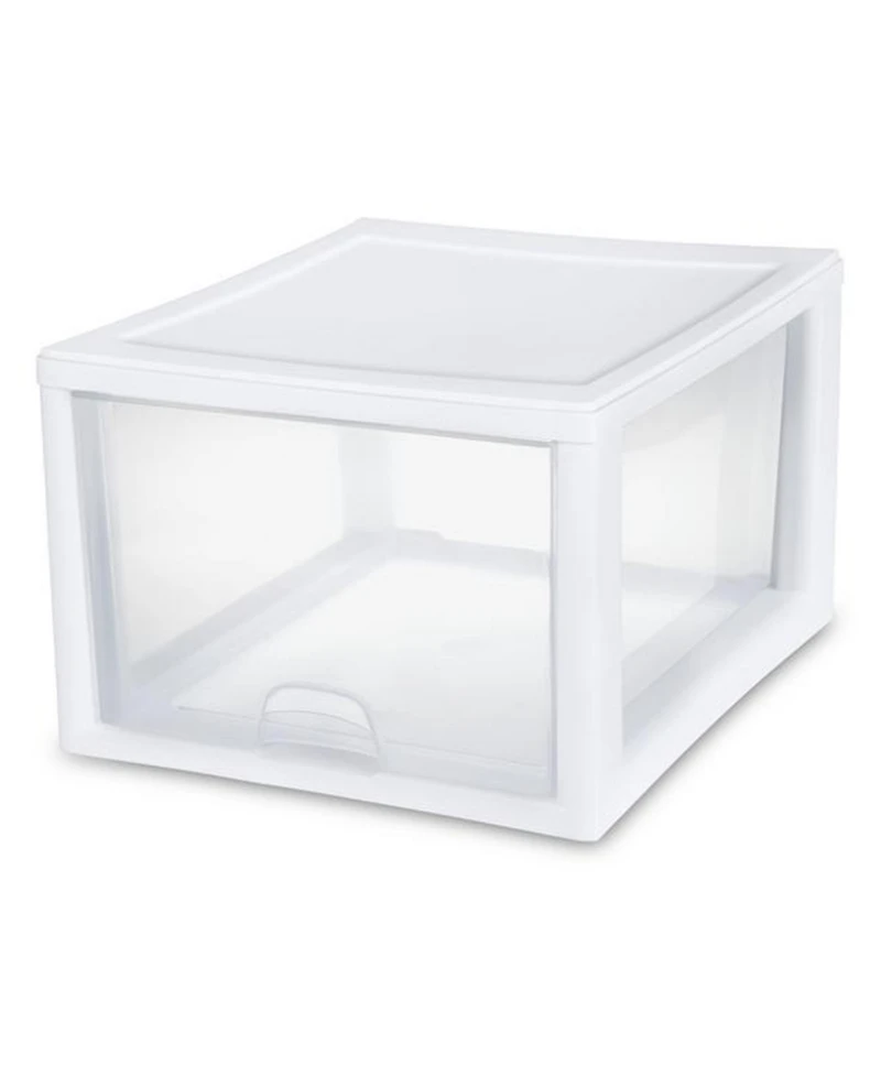 Sterilite 27 Quart Stacking Storage Drawer, Stackable Plastic Bin Drawer, 4 Pack