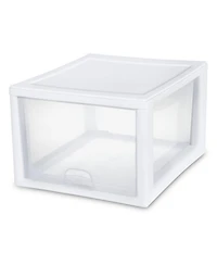 Sterilite 27 Quart Stacking Storage Drawer, Stackable Plastic Bin Drawer, 4 Pack
