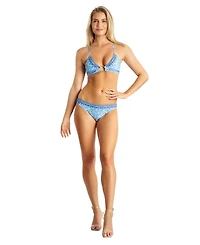 La Moda Clothing Women's Ring Hardware Floral Two Piece Bikini Set