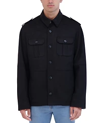 Robert Graham Men's Faux Suede Utility Overshirt Jacket