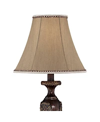 Regency Hill Hanna Traditional Accent Table Lamp 23 1/2" High Dark Bronze Candlestick Floral Bell Shade for Bedroom Living Room Bedside Office Fa