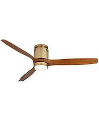 Casa Vieja 52" Windspun Modern Indoor Ceiling Fan 3 Blade Led Light Remote Control Soft Brass Finish Motor Bedroom Hugger Dc Motor