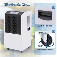 Slickblue 250 Pints Commercial Dehumidifier with Drain Hose Large Spaces up to 8500 Sq.Ft-White