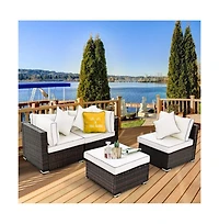 Slickblue 4 pcs Wicker Rattan Sofa Furniture Set