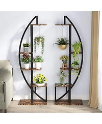 Tribesigns 5-Tier Plant Stand Pack of 2, Multi-Purpose Curved Display Shelf Bonsai Flower Plant Stand Rack for Indoor Garden, or Balcony, Home Use