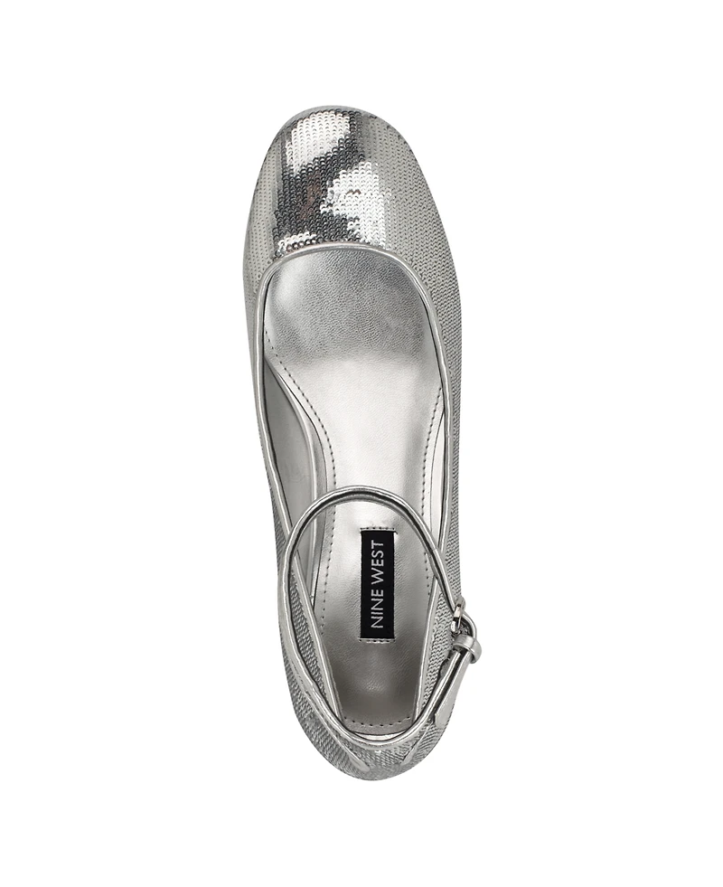 Nine West Women's Amaize Block Heel Ankle Strap Dress Pumps