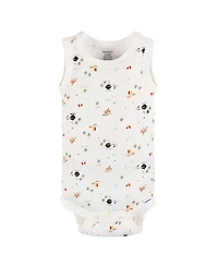 Gerber Baby Girls Sleeveless Onesies Bodysuits, 4 Pack