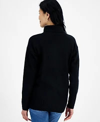 Style & Co Petite Shawl-Collar Button-Trim Tunic Sweater, Created for Macy's
