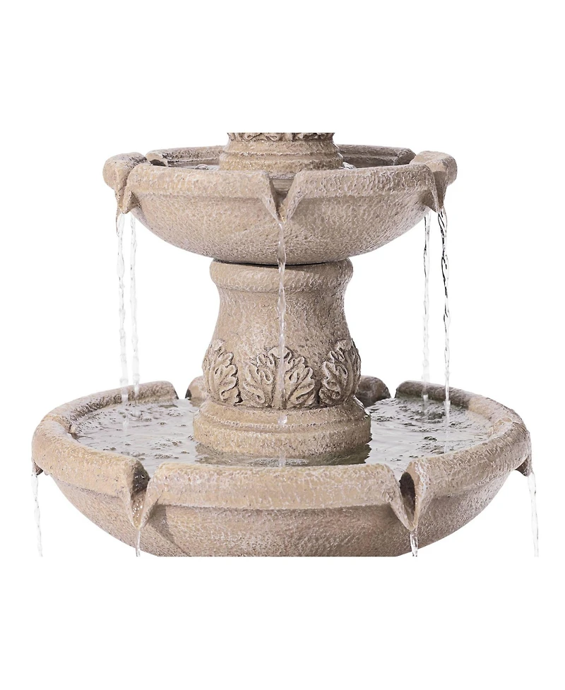 Domanico 57" High Large Italian Indoor Outdoor Decor Sand Stone Floor Fountain 3-Tier Outside Garden Patio Yard